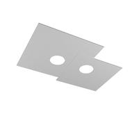 Plafoniera Moderna Rettangolare Plate Metallo Grigio 2 Luci Gx53 [EEK: A++]