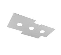 Top Light Plafoniera Moderna Plate 1129-PL3 Rettangolare Metallo Grigio 3 luci GX53 (A++)