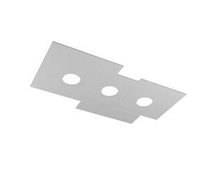 Plafoniera Moderna Rettangolare Plate Metallo Grigio 3 Luci Gx53