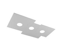 Plafoniera Moderna Rettangolare Plate Metallo Grigio 3 Luci Gx53 [EEK: A++]