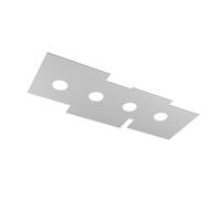 Plafoniera Moderna Rettangolare Plate Metallo Grigio 4 Luci Gx53 [EEK: A++]