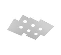 Plafoniera Moderna Rettangolare Plate Metallo Grigio 6 Luci Gx53