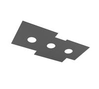 Plafoniera Moderna Rettangolare Plate Metallo Grigio Antracite 3 Luci Gx53 [EEK: A++]