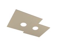 Plafoniera Moderna Rettangolare Plate Metallo Sabbia 2 Luci Gx53