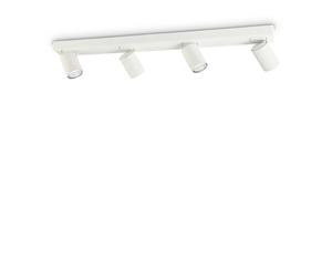 Plafoniera Moderna Rudy Metallo Bianco 4 Luci 7W 3000K Luce Calda