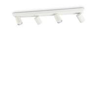 Plafoniera Moderna Rudy Metallo Bianco 4 Luci 7W 3000K Luce Calda