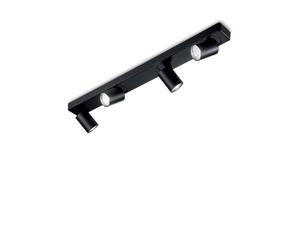 Plafoniera Moderna Rudy Metallo Nero 4 Luci 7W 3000K Luce Calda