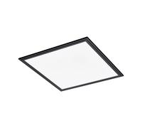 EGLO Salobrena 1 - Pannello LED, plafoniera quadrata, in plastica bianca e metallo nero, plafoniera per ufficio, corridoio e cucina, luce bianca neutra, 45 x 45 cm