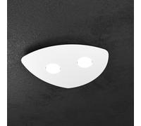 Plafoniera Moderna Shape Metallo Bianco 2 Luci Gx53