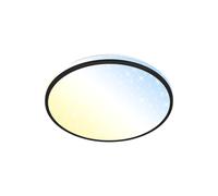 BRILONER Leuchten - Plafoniera a LED, lampada da soffitto dimmerabile, fantasia a stella, controllo temperatura colore, telecomando, funzione memoria, luce notturna, 24 watt, 2.400 Lumen, bianco-nero