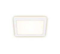 Briloner - Lampada a LED, Plafoniera con Retroilluminazione, lampadario soggiorno, plafoniera led soffitto, lampadario camera da letto, 12 Watt, 1.400 Lumen, 4.000 Kelvin, Bianca, Quadrata, 19x19cm W