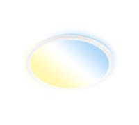 Plafoniera Moderna Slim Plastica Bianco Led Integrato 18W Da 2700 A 6500K