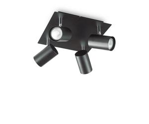 Plafoniera Moderna Spot Metallo Nero 4 Luci Gu10 [EEK: A++]