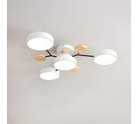 Plafoniera Moderna Sputnik a Led per Camera da Letto, Verde, Rotonda, in Legno, per Cucina, Semi-Incasso, Stile Nordico, Bianca, da Incasso per Soggiorno, Bagno, Stile Rustico./Bianco/4 Luci