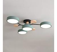 Plafoniera moderna Sputnik LED a semi-incasso in legno Molecola nordica bianca Vicino alla plafoniera Soggiorno Illuminazione a soffitto per camera da letto Sala da pranzo Cucina per ufficio Verde