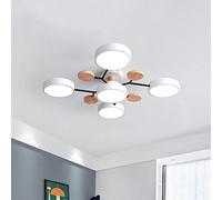 Plafoniera moderna Sputnik LED a semi-incasso in legno Molecola nordica bianca Vicino alla plafoniera Soggiorno Illuminazione a soffitto per camera da letto Sala da pranzo Cucina per ufficio Verde