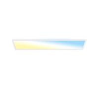 BRILONER - Lampada da soffitto a luce indiretta, piatta, dimmerabile, CCT, plafoniera LED, lampada da soggiorno, pannello LED, lampada da cucina, lampada da camera da letto, 98x20x3 cm, bianco