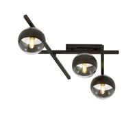 Plafoniera Moderna Teti Acciaio Nero 3 Luci E14 Ip20