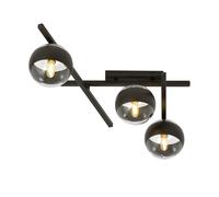 Plafoniera Moderna Teti Acciaio Nero 3 Luci E14 Ip20