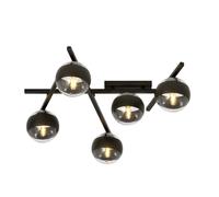 Plafoniera Moderna Teti Acciaio Nero 5 Luci E14 Ip20 [EEK: A++]