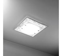 TRAY PLAFONIERA 60 CM. 4 LUCI FOGLIA ARGENTO 1087-60-FA