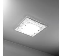 TRAY PLAFONIERA 60 CM. 4 LUCI FOGLIA ARGENTO 1087-60-FA