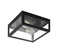 Plafoniera moderna vintage design minimal nero 2 luci per camera GL0117