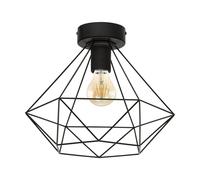 Plafoniera moderna vintage design nero 1 luce GL0499