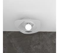 Plafoniera Moderna Warped Metallo Bianco 1 Luce E27 D.50Cm