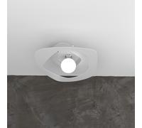 Plafoniera Moderna Warped Metallo Bianco 1 Luce E27 D.50Cm