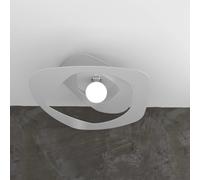 Plafoniera Moderna Warped Metallo Grigio 1 Luce E27 D.65Cm