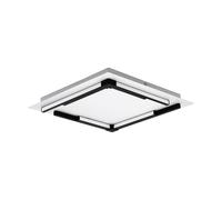 EGLO LED a soffitto Zampote, plafoniera quadrata, dimmerabile in acciaio, alluminio e plastica in bianco e nero, illuminazione a soffitto per cucina e corridoio, bianco caldo, 38 x 38 cm