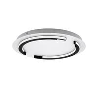 EGLO LED a soffitto Zampote, plafoniera rotonda, lampada dimmerabile in acciaio, alluminio e plastica in bianco e nero, illuminazione soffitto per cucina e corridoio, bianco caldo, Ø 42 cm
