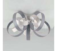 Plafoniera Moderno 5 Luci Cerchi Ferro Bianco e Grigio Serie Bolla