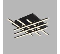 Plafoniera Moderno Matrice Acciaio Nero Policarbonato Bianco Led 23W 3000K