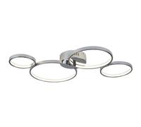 Plafoniera Moderno Solexa Acciaio Cromo Policarbonato Bianco Led 34,74W 3000K