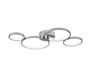 Plafoniera Moderno Solexa Acciaio Cromo Policarbonato Bianco Led 34,74W 3000K