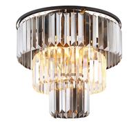 Plafoniera Luci Soggiorno Lampadario Cristalli Vetro Fumé 3-Flammig E27 [EEK: Non valutato]
