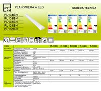 Plafoniera Neon Led Soffitto 18/36/45W Luce Naturale barra piatta alta luminosit [EEK: E]