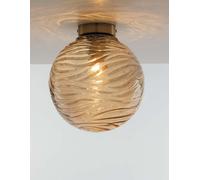 PLAFONIERA NEREIDE CHAMPAGNE 1 LUCE ATTACCO E27 30X30CM IN VETRO ONDULATO