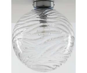 PLAFONIERA NEREIDE TRASPARENTE 1 LUCE ATTACCO E27 25X25CM IN VETRO ONDULATO