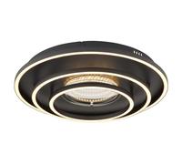 Plafoniera Nero Opaco 3D Effetto Dimmerabile e Funz. Memoria D 51 CM