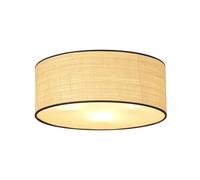 Plafoniera Nordica 3 Luci Ladone In Acciaio Nero E Rattan