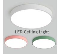 Plafoniera nordica a LED Lampada macaron a grana circolare Camera da letto moderna Studio Balcone Camera dei bambini Luce domestica 30 cm 40 cm 60 cm