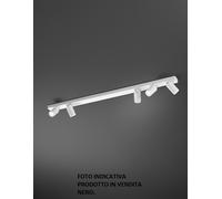 Plafoniera Oddy in alluminio colore nero con 5 faretti tondi d.6cm attacco GU10 orientabili