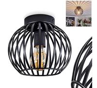 Plafoniera Oravi, lampada da soffitto moderna in metallo in nero, lampada dal design moderno con effetto luce, ø20 cm, 1 luce, 1 x E27, senza lampadina/e