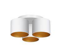 Plafoniera Oro Bianco Tessuto Metallo B:45 CM E27 Blendarm Deckenleuchte Camera