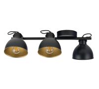 Plafoniera Oro Nero L: 54 CM E27 Regolabile Coprire Faretto Soggiorno