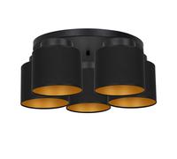 Plafoniera Oro Nero Tessuto Moderno E27 Deckenleuchte Soggiorno Camera Letto