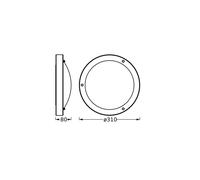 Plafoniera OSRAM BATHROOM, cromata, Ø 31 cm, metallo/vetro IP44 Osram